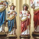Kit Sagrado Coração De Jesus E Maria 20 Cm Importado Imagem