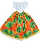 Kit Saia em Chita de Algodão Carimbo, Danças Juninas e Blusa Ciganinha Tamanho 12