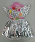 Kit Saia Infantil Juvenil Fantasia de Carnaval Halloween com Asas e Tiara com Led Cores Diversas