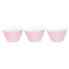 Kit saia p/ cupcake estampada poá rosa/marrom c/36un-nc toys Kit saia p/ cupcake estampada poá rosa/marrom c/36un-nc toys