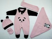 Kit Saída De Maternidade - 5 Peças Luck Panda Menino