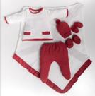 Kit saida de maternidade branco e vermelho 02371 mini lady