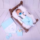 Kit Saída de Maternidade Para Bebe Menino 04 peças Suspensório 100% Algodão