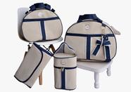 Kit Saída Maternidade 4 Peças Bolsa Bebê Luxo Varias Cores azul marinho Kit Saída Maternidade 4 Peças Bolsa Bebê Luxo Varias Cores azul marinho
