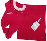 Kit Saída Maternidade Bebê Menina Luxo Tricô Paraiso 14580