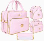 kit saída maternidade bolsa grande e pequena mochilinha e trocador menina menino