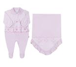 Kit Saída Maternidade Luxo Bebê Menina Bordado Paraiso 16141 Kit Saída Maternidade Luxo Bebê Menina Bordado Paraiso 16141