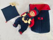 Kit Saída Maternidade Menino Inverno Plush Com Saco De Dormir - Cachorrinho - BellaDonna baby Kit Saída Maternidade Menino Inverno Plush Com Saco De Dormir - Cachorrinho - BellaDonna baby