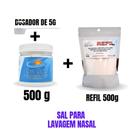 Kit Sal P/ Lavagem Nasal Pote 500g c/ Dosador + Refil 500g