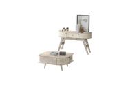 Kit Sala Aparador Estoril + Mesa de Centro Indianápolis Calacata e Off White Liberty Móveis