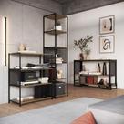 Kit Sala de Estar Estilo Industrial c/ Aparador e 2 Estantes Kit Sala de Estar Estilo Industrial c/ Aparador e 2 Estantes