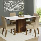 Kit Sala De Jantar Mesa 4 Cadeiras Madesa Branco/Imperial