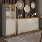 Kit Sala Jantar E Estar Aparador 3 Portas E Livreiro Berlin - ViaNossa