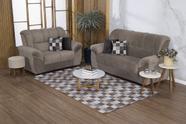 Kit Sala Tapete 3,00 x 1,45 + 4 Capas de Almofada Jacquard Luxo Macio Emborrachado Antiderrapante Estampa Super Atual