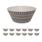 Kit Saladeira c/ 12 tigela Fibra bambu bowl cumbuca redonda