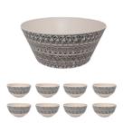 Kit Saladeira c/ 8un tigela Fibra bambu bowl cumbuca redonda