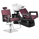Kit Salão Cadeira Hidráulica + Lavatório com Cuba Reclinável Dompel Roxo
