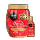 Kit Salon Line Cachos Dos Sonhos Multy Chocolate 1kg + Óleo Capilar 50ml