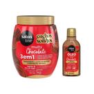 Kit Salon Line Creme de Tratamento Multy Maravilhas Chocolate 3 em 1 1kg+Óleo tratamento Chocolate 50ml