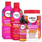 Kit Salon Line Definição Cachos Ostentação: Shampoo e Creme Multifuncional + Creme Pentear 1Kg e Óleo Booster