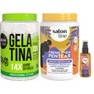 Kit Salon Line Gelatina 1kg + Creme De Pentear Brilho Umidificado 1kg + Óleo Capilar Super Óleos 42ml