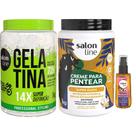 Kit Salon Line Gelatina 1kg + Creme De Pentear Super Óleos 1kg + Óleo Capilar Super Óleos 42ml