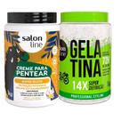 Kit Salon Line Gelatina To De Cacho E Creme Para Pentear Salon Line Super Óleos 1kg Kit Salon Line Gelatina To De Cacho E Creme Para Pentear Salon Line Super Óleos 1kg