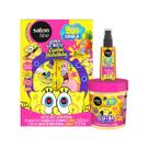 Kit Salon Line S.O.S Cachos Kids Bob Esponja Sh+Multyfuncional 300ml+Gelatina 400g+Óleo 42ml