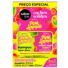 Kit Salon Line Shampoo + Creme Multifuncional Cachos dos Sonhos Multy Pink Lemonade 300ml