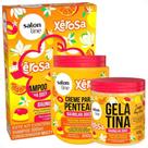 Kit Salon Line Xêrosa Baunilha Doce: Shampoo, Condicionador, Creme Para Pentear 800g e Gelatina Capilar 500g