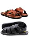Kit Sandália 1112 e Chinelo 1113 Masculino Couro Legítimo Francafort Calce Fácil