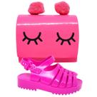 Kit Sandalia Aranha E Bolsa Pom Pom Menina Ultraconfortavel Antiderrapante Versatil