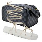 Kit Sandália Feminina com Solado Anatômico e Bolsa Necessaire Espaçosa Conforto e Estilo Bege