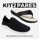 Kit Sandalia Feminina Ortopedica Massageador + Tênis Calce Fácil Casual Confortável