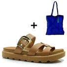 Kit Sandália Flat Papete Vizzano com Bolsa Miss Bela Azul Papete