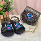 Kit Sandália Infantil Stitch Menina + Bolsinha Infantil Stitch