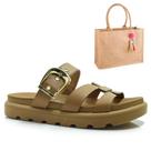 Kit Sandália Rasteira Vizzano com Bolsa Palha Casual Casual