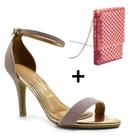 Kit Sandália Vizzano Salto e Bolsa Rosé Festa Casamento