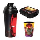 Kit Sanduicheira Copo Shakeira Infantil Os Vingadores Homem Ferro Iron Man