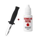 Kit Sangue Artificial Falso + Faca Mágica Retrátil Efeitos Realistas e Brincadeiras de Terror