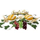 Kit Santa Ceia Decorativo Pães Uva Decoração Altar Igreja Biscuit Resina Acrílico Espelhado Dourado