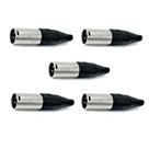 Kit Santo Angelo 5 Conectores XLR Linha Macho SA2X Niquelados