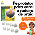 Kit Sapatas Protetor de Pé para 2 Cadeiras de Praia e/ou Varal de Chão Branco - Sol Lar e Lazer