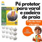 Kit Sapatas Protetor de Pé para 3 Cadeiras de Praia e Varal de Chão Cor Branco Sol Lar e Lazer