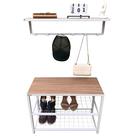 Kit Sapateira e Cabideiro Strassis Design SD-3501-69 Metal e MDF Cor: Branco