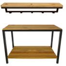 Kit Sapateira e Cabideiro Strassis Design SD-5007-60 Metal e Madeira Cor: Preto Kit Sapateira e Cabideiro Strassis Design SD-5007-60 Metal e Madeira Cor: Preto