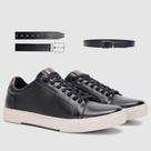 Kit Sapatênis Masculino Sunset Preto Com Cinto Sofisticação E Estilo Zapattero