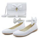 Kit Sapatilha Infantil Menina Boneca Gatatuya Com Bolsa Laço Feminina Branca