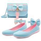 Kit Sapatilha Infantil Menina Festa MzKid Com Bolsa Laço Feminina Boneca Azul Kit Sapatilha Infantil Menina Festa MzKid Com Bolsa Laço Feminina Boneca Azul