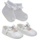 Kit Sapatilha + meia infantil bebê batizado e festas